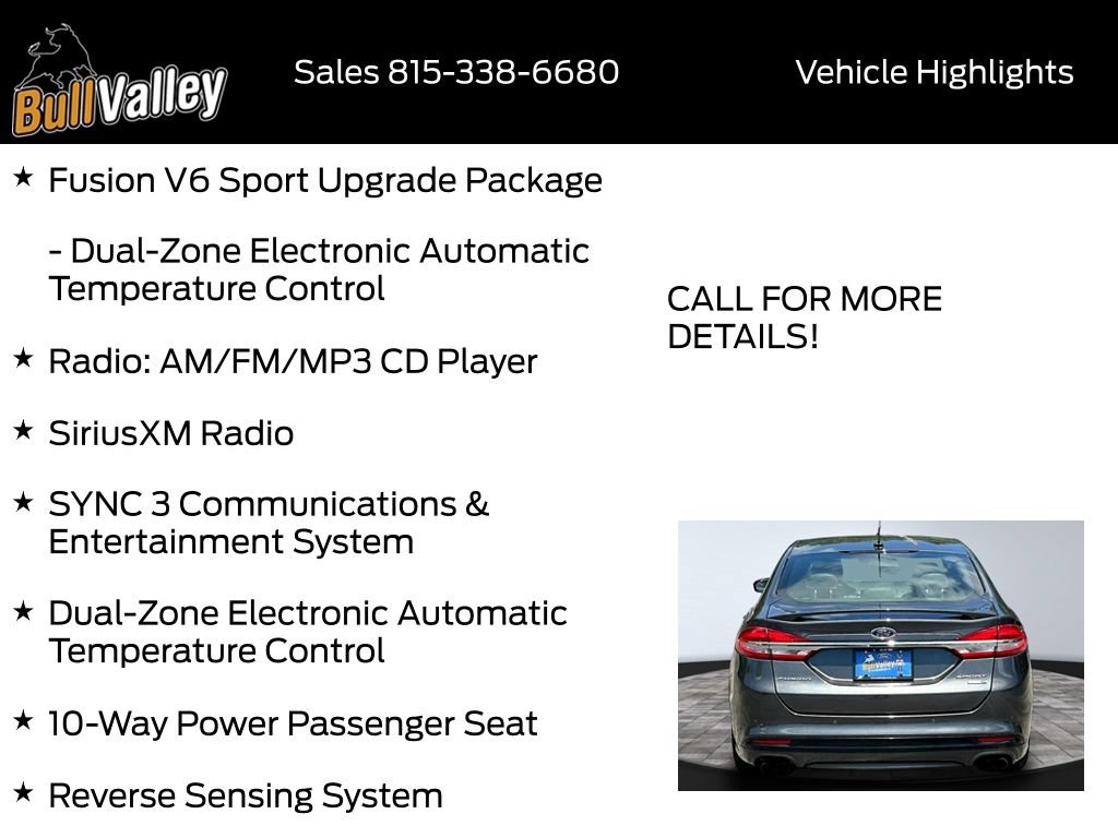 Used 2017 Ford Fusion Sport w/ Equipment Group 401A AWD/4WD image 10