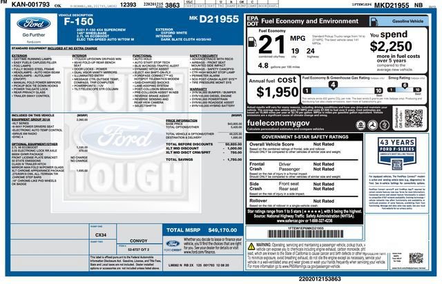 Used 2021 Ford F150 XLT w/ Equipment Group 301A Mid image 54