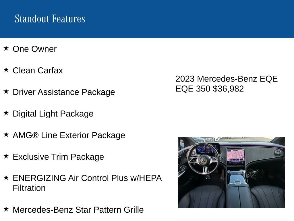 Certified 2023 Mercedes-Benz EQE 350+ 350 Sedan image 8