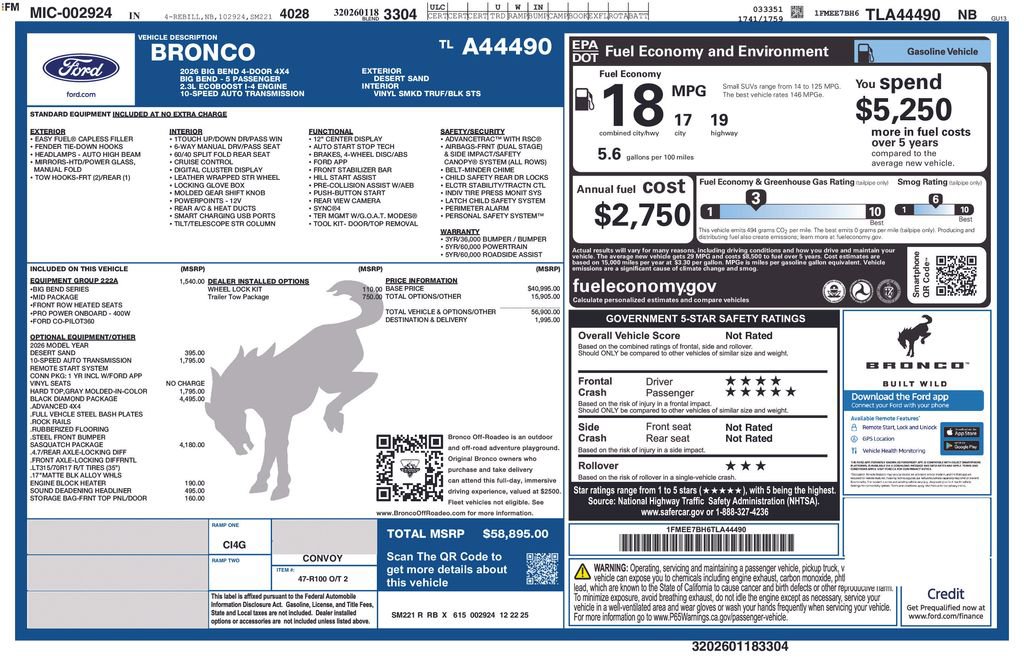 New 2026 Ford Bronco Big Bend image 6