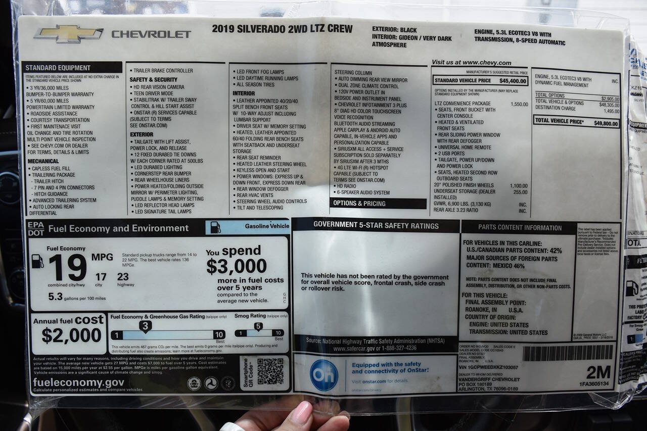 Used 2019 Chevrolet Silverado 1500 LTZ w/ LTZ Convenience Package RWD image 26