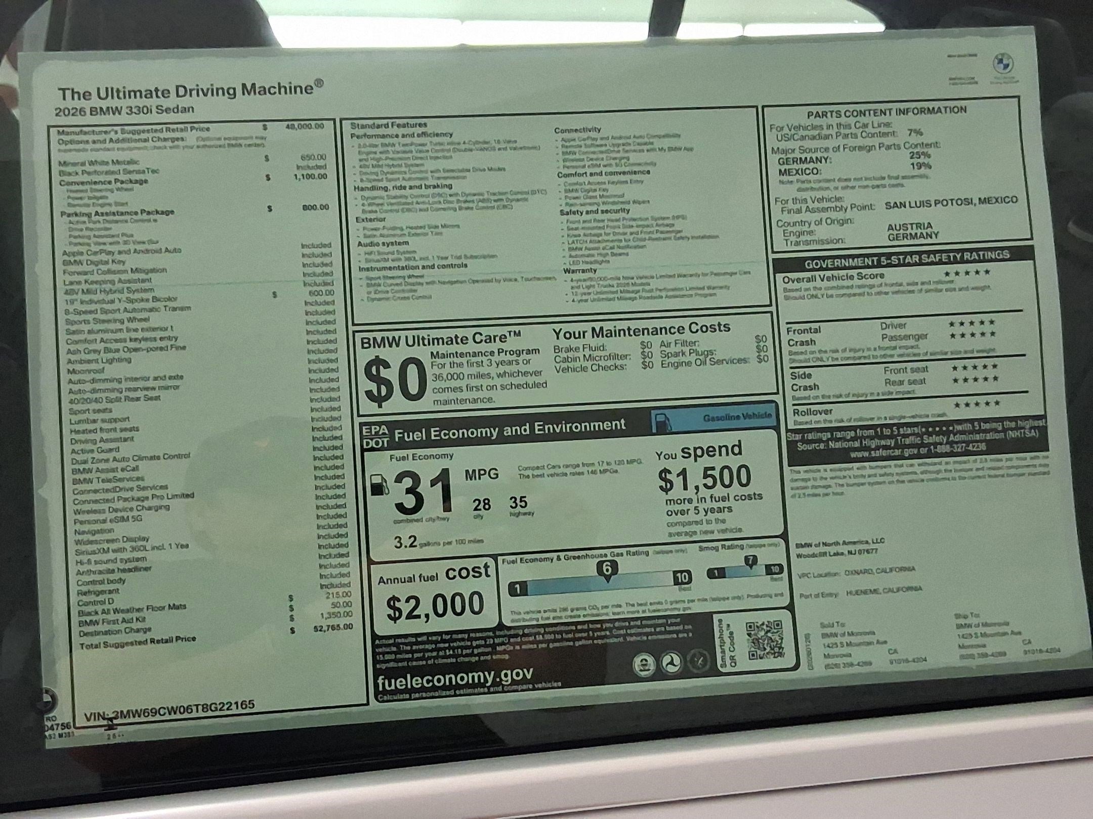 New 2026 BMW 330i Sedan w/ Convenience Package image 30