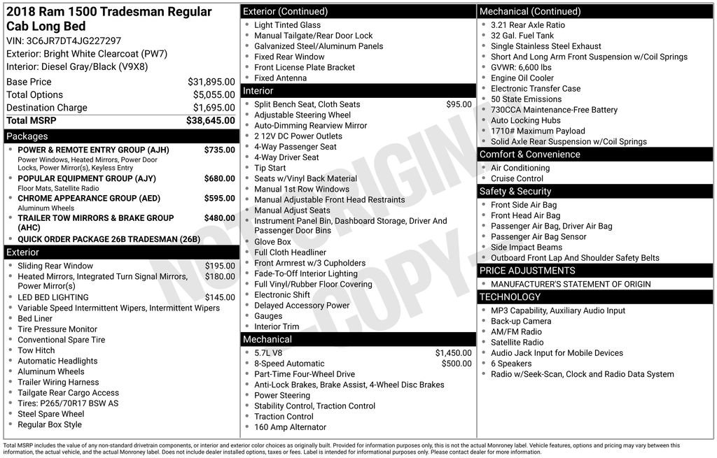 Used 2018 RAM 1500 Tradesman w/ Power & Remote Entry Group image 26