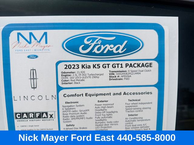 Used 2023 Kia K5 GT w/ GT1 Package FWD image 34