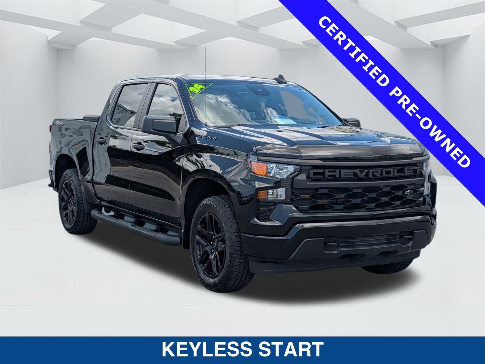 Used 2024 Chevrolet Silverado 1500 Custom w/ Turbomax Blackout Package AWD/4WD image 3
