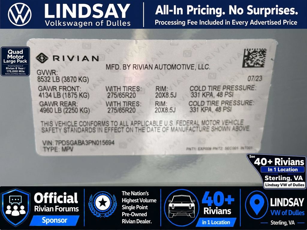 Used 2023 Rivian R1S Adventure AWD/4WD image 31