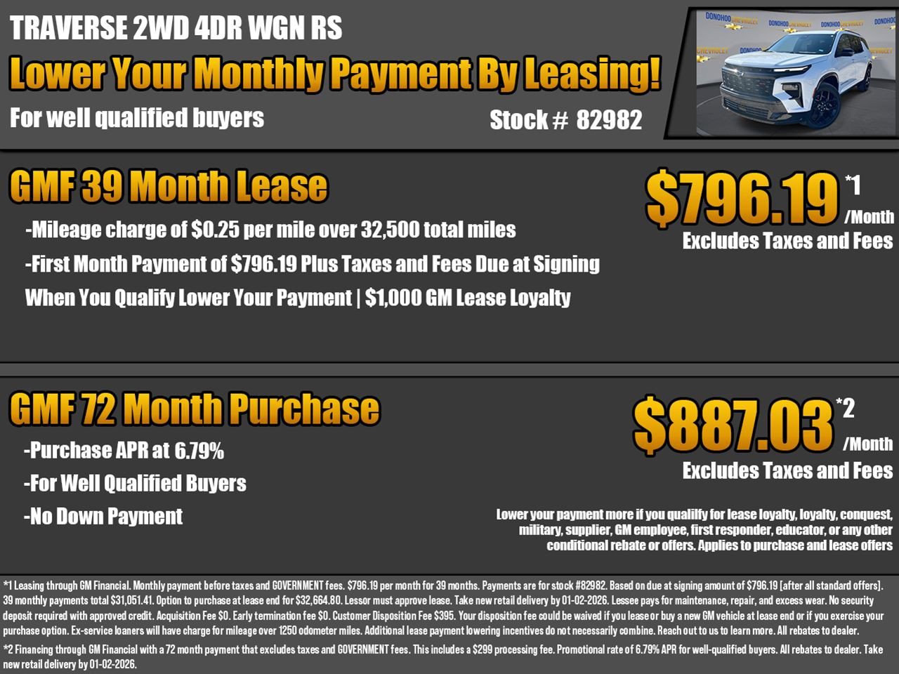 New 2026 Chevrolet Traverse RS image 2