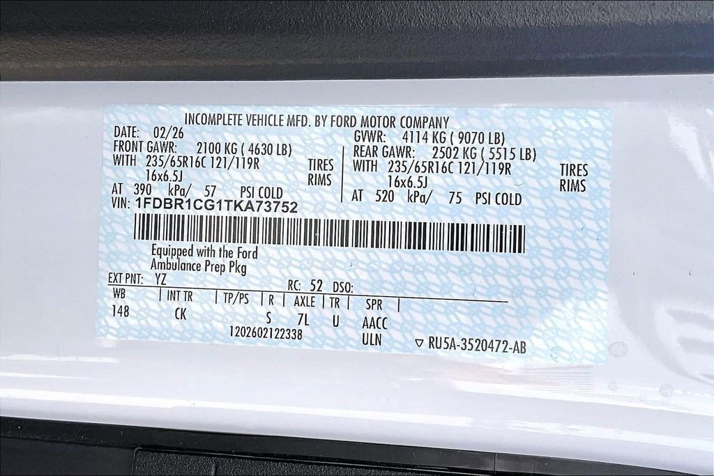 New 2026 Ford Transit 250 148 Medium Roof w/ Ambulance Prep Package image 11