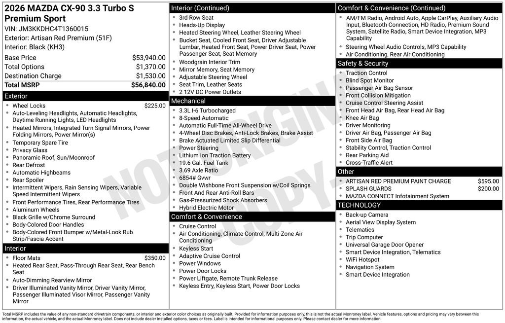 New 2026 MAZDA CX-90 3.3 Turbo S w/ Premium Package image 6