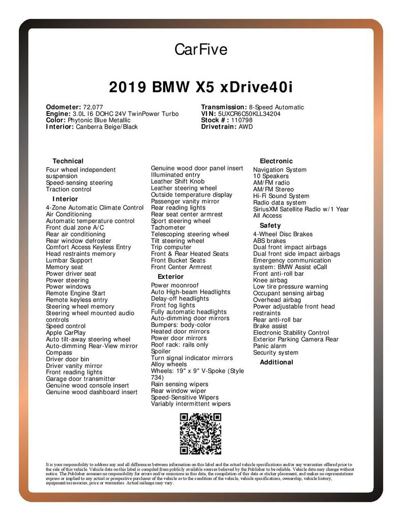 Used 2019 BMW X5 xDrive40i w/ Convenience Package AWD/4WD image 30