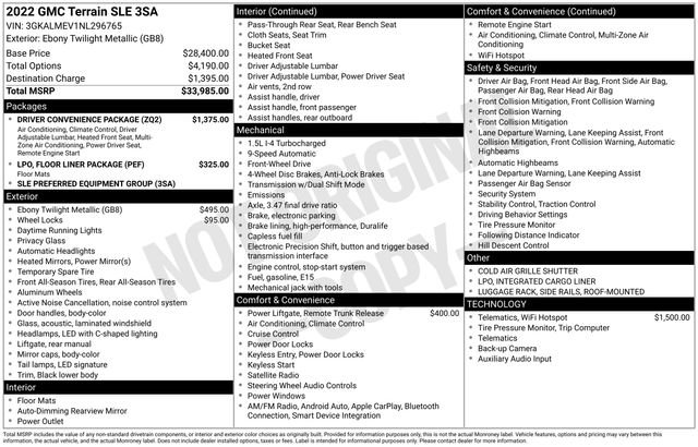 Used 2022 GMC Terrain SLE w/ Driver Convenience Package image 23