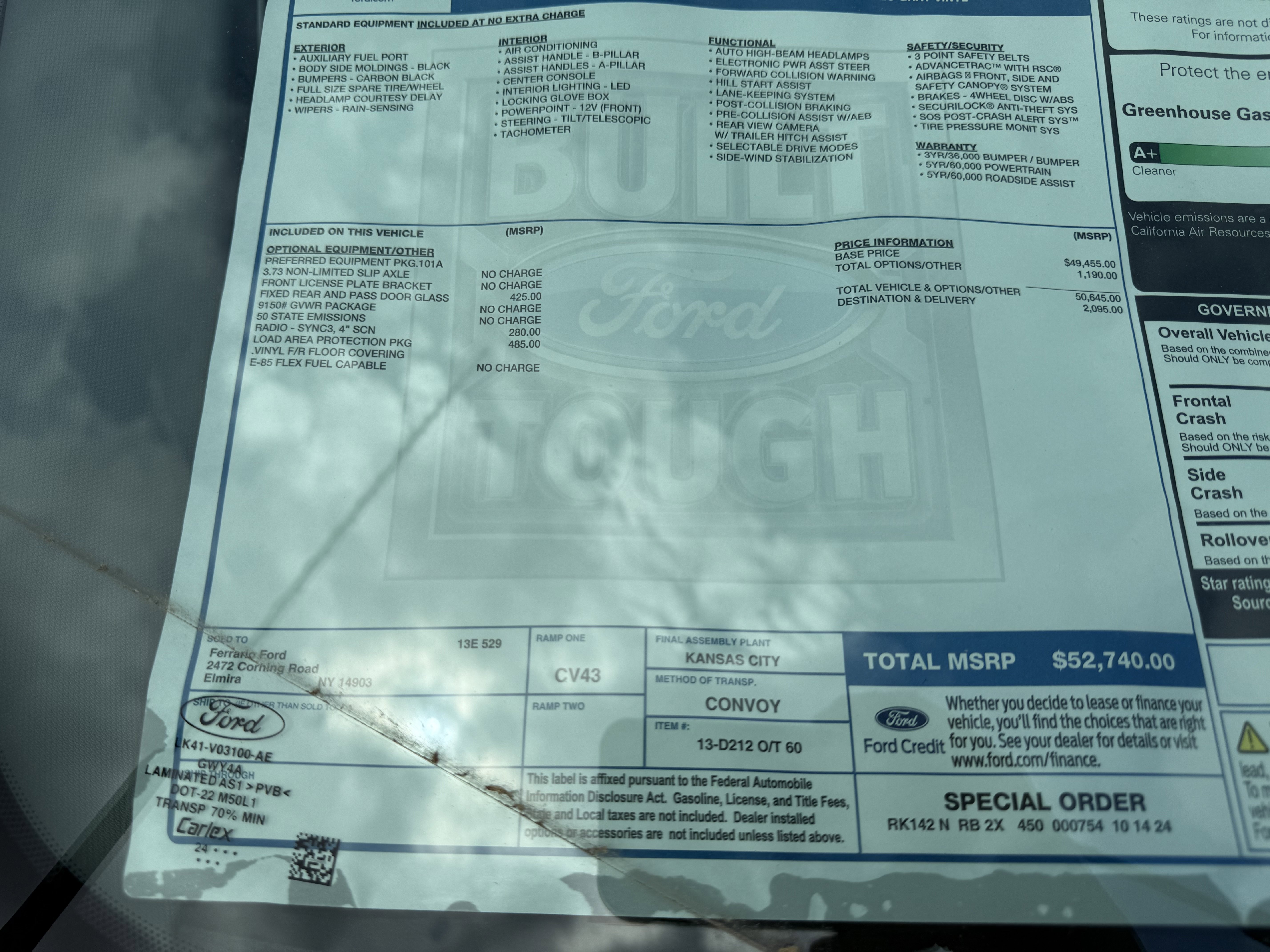 New 2024 Ford Transit 250 XL w/ Load Area Protection Package RWD image 13
