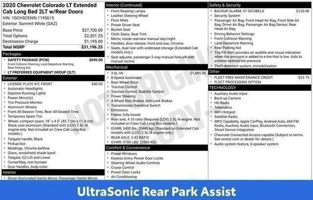 Used 2020 Chevrolet Colorado LT w/ Safety Package RWD image 63
