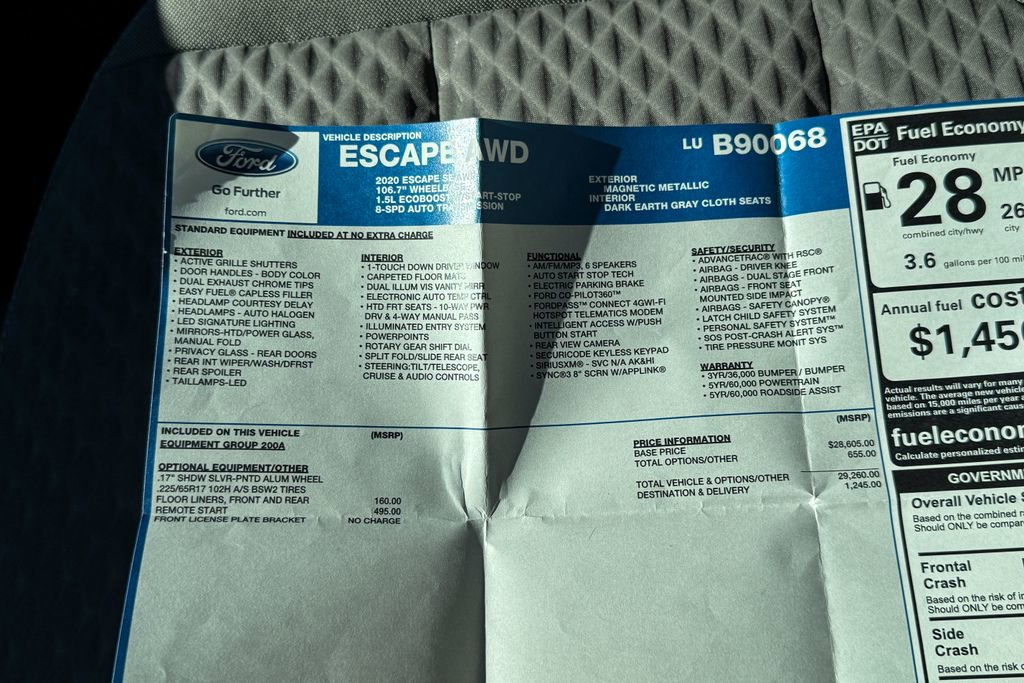 Certified 2020 Ford Escape SE image 34