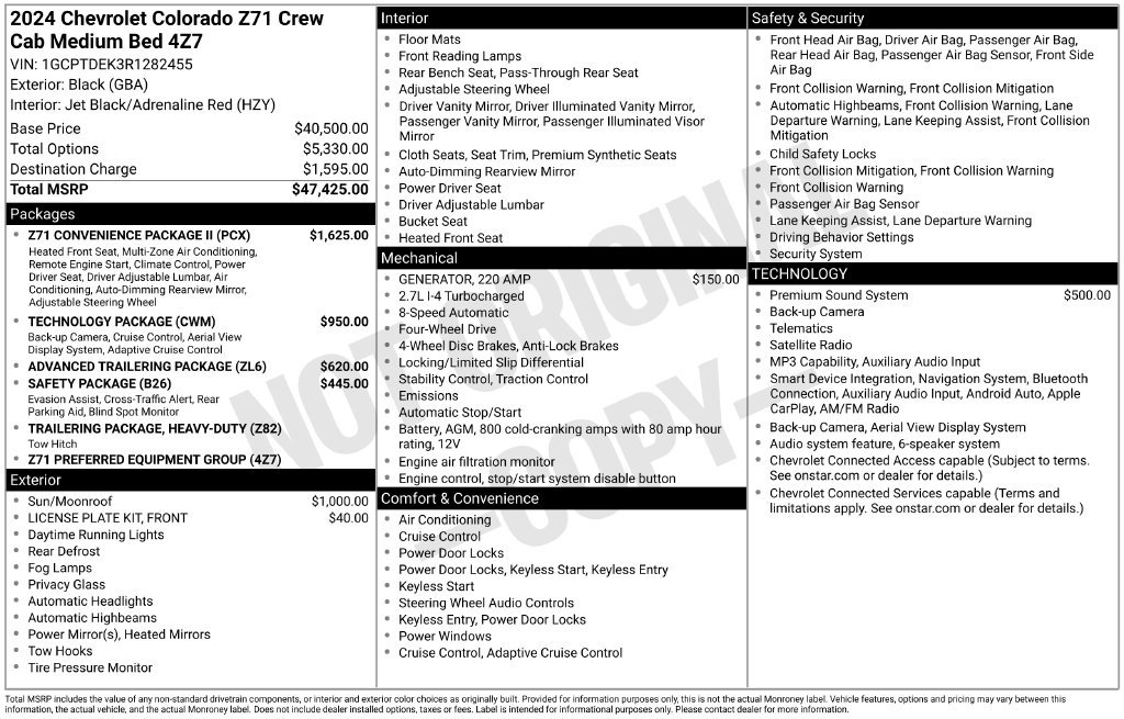 Used 2024 Chevrolet Colorado Z71 w/ Z71 Convenience Package 2 AWD/4WD image 5