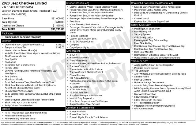 Used 2020 Jeep Cherokee Limited FWD image 6