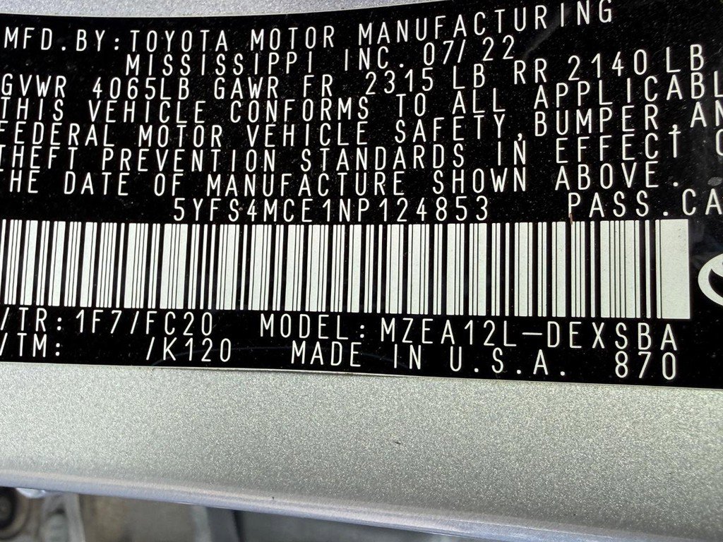 Certified 2022 Toyota Corolla SE w/ Carpet Mat Package (TMS) image 22