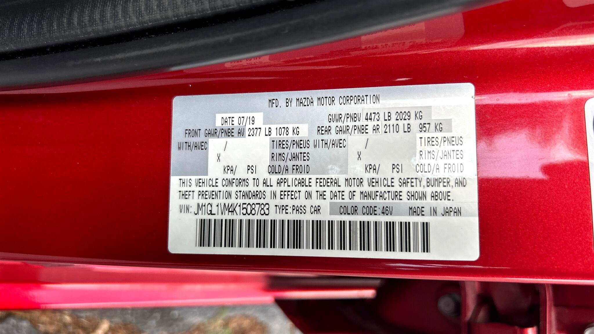 Used 2019 MAZDA MAZDA6 Touring image 56