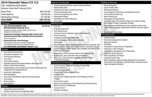 Used 2016 Chevrolet Tahoe LTZ AWD/4WD image 12