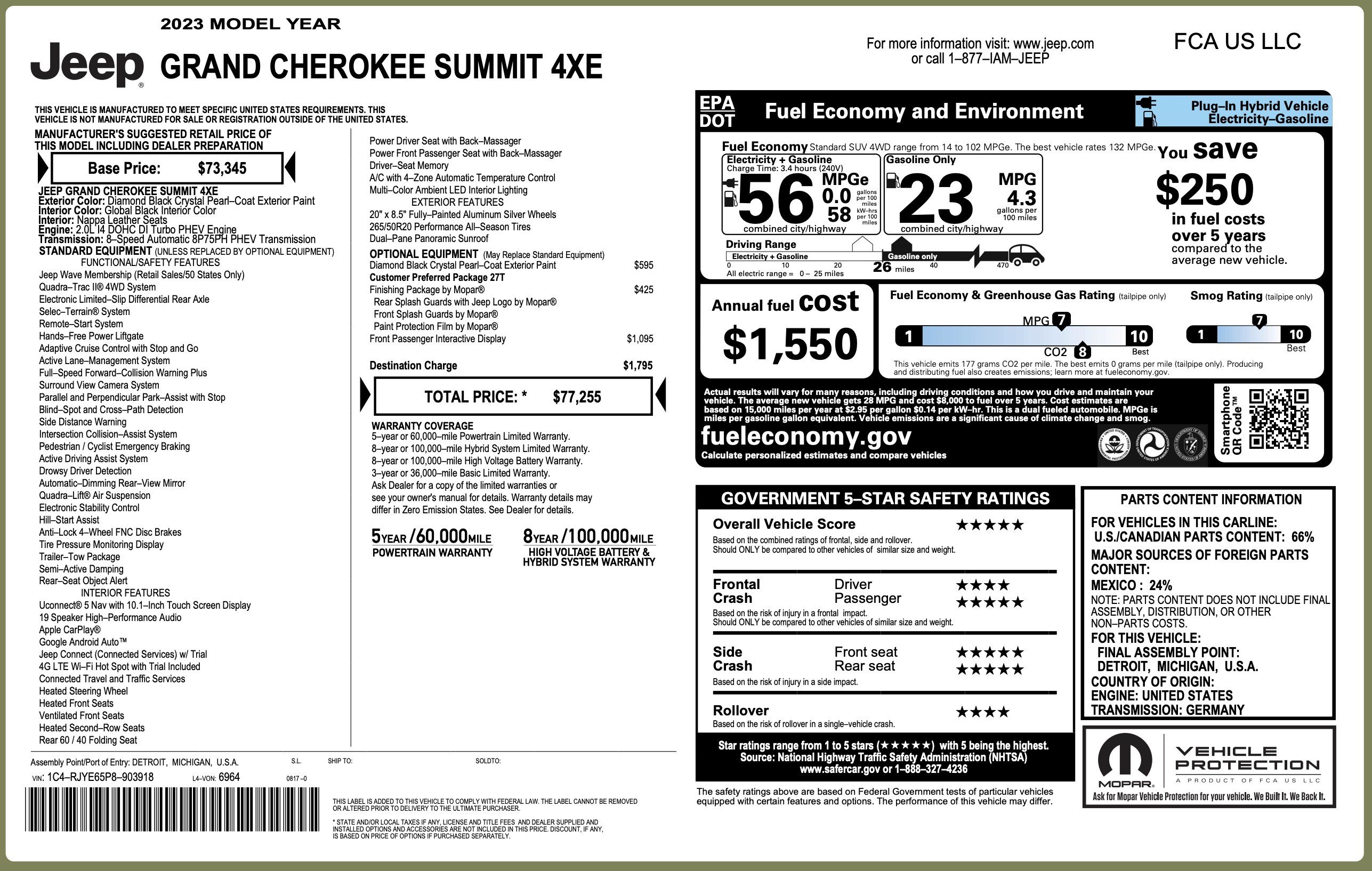 Used 2023 Jeep Grand Cherokee Summit w/ MOPAR Finishing Package AWD/4WD image 2