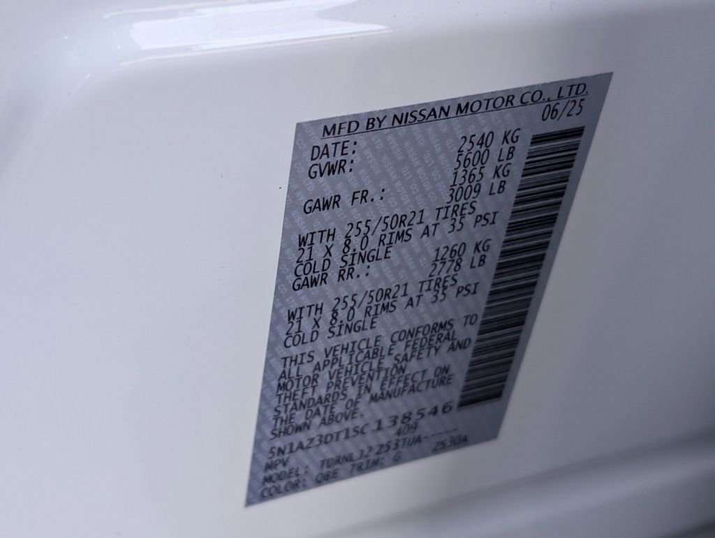 New 2025 Nissan Murano Platinum w/ Cargo Package image 9