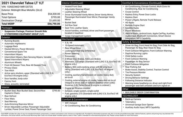 Used 2021 Chevrolet Tahoe LT RWD image 5