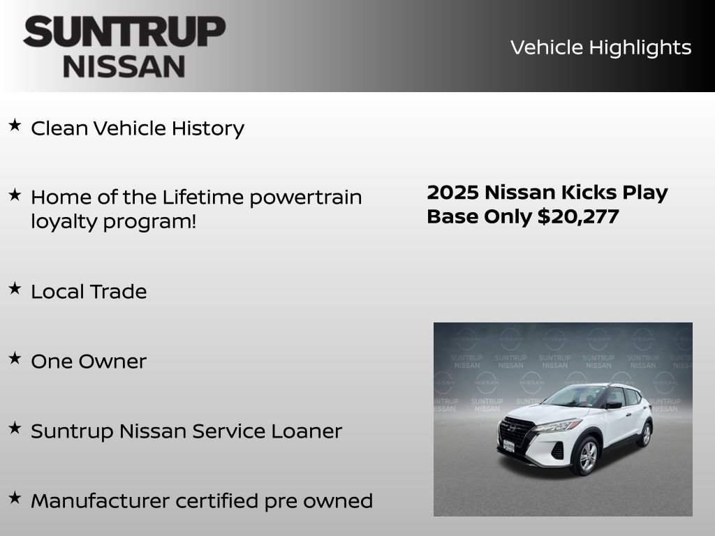 Certified 2025 Nissan Kicks Play S FWD image 8