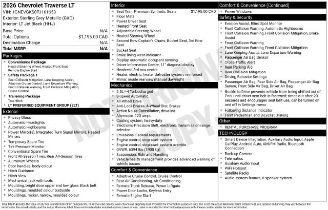Used 2026 Chevrolet Traverse LT AWD/4WD image 7