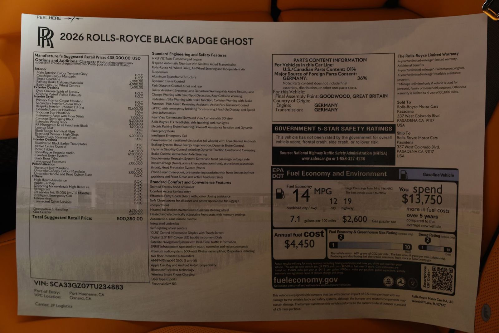 New 2026 Rolls-Royce Ghost Black Badge AWD/4WD image 38