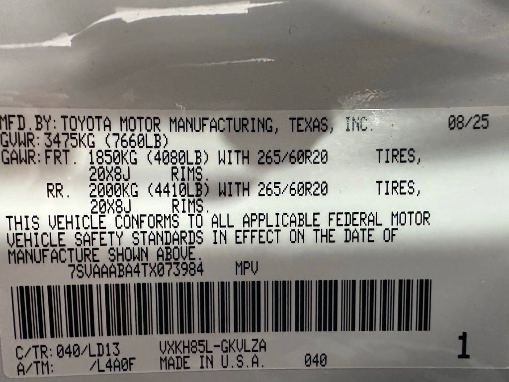 Used 2026 Toyota Sequoia Limited w/ Nightshade Package AWD/4WD image 11