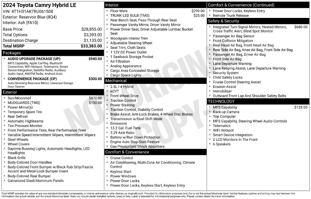 Certified 2024 Toyota Camry LE w/ Audio Upgrade Package FWD image 26