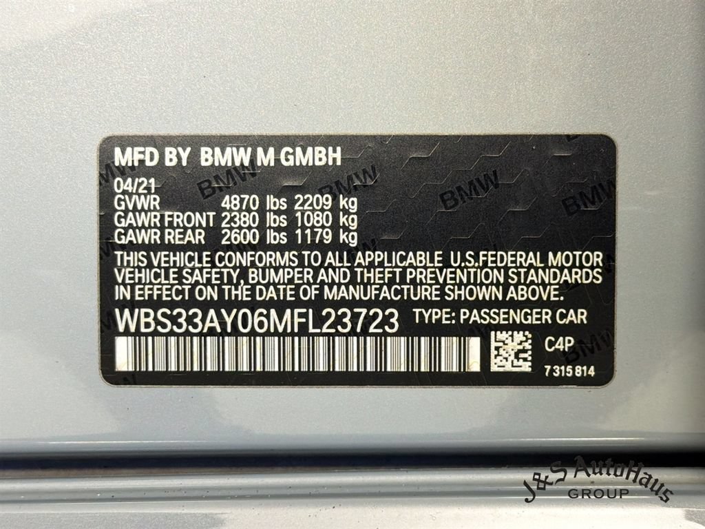 Used 2021 BMW M3 Competition w/ Executive Package RWD image 39