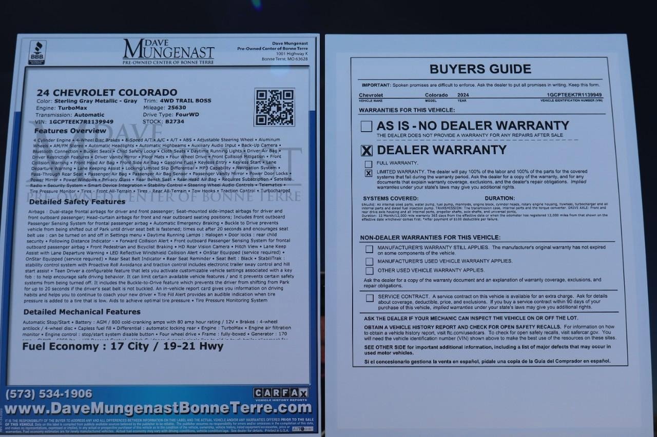 Used 2024 Chevrolet Colorado Trail Boss w/ Advanced Trailering Package image 32