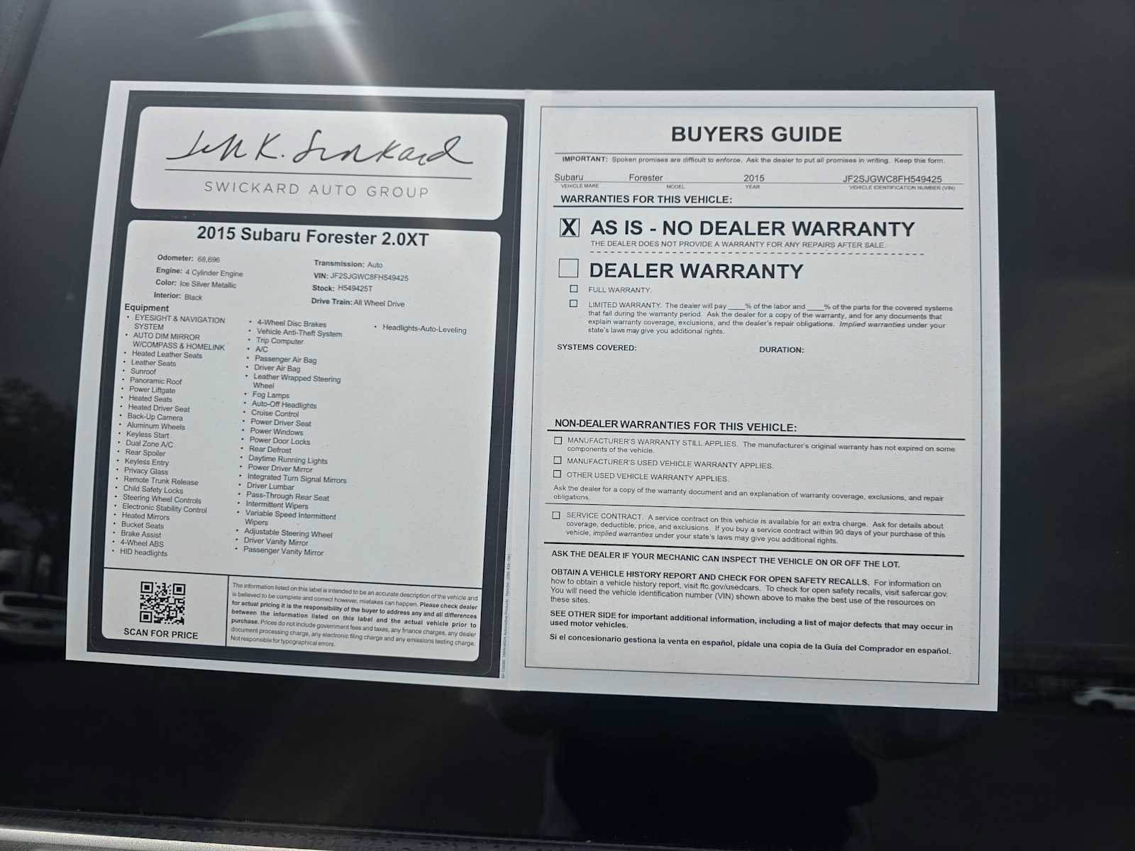 Used 2015 Subaru Forester 2.0XT Touring w/ Eyesight & Navigation System image 20