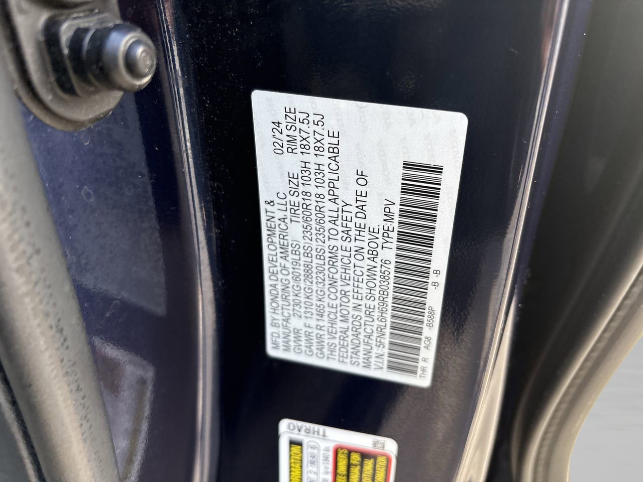 Certified 2024 Honda Odyssey EX-L image 15