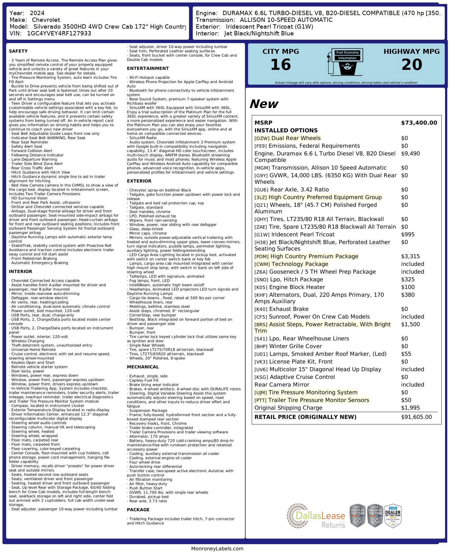 Used 2024 Chevrolet Silverado 3500 High Country w/ High Country Premium Package AWD/4WD image 3