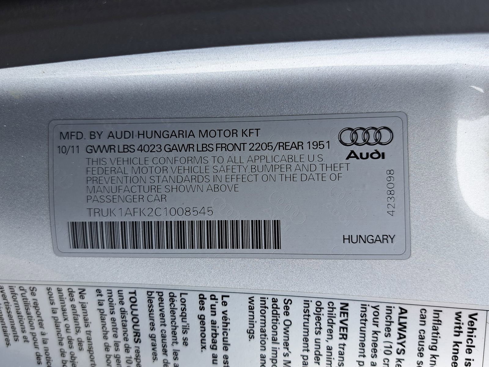 Used 2012 Audi TTS 2.0T Prestige image 39