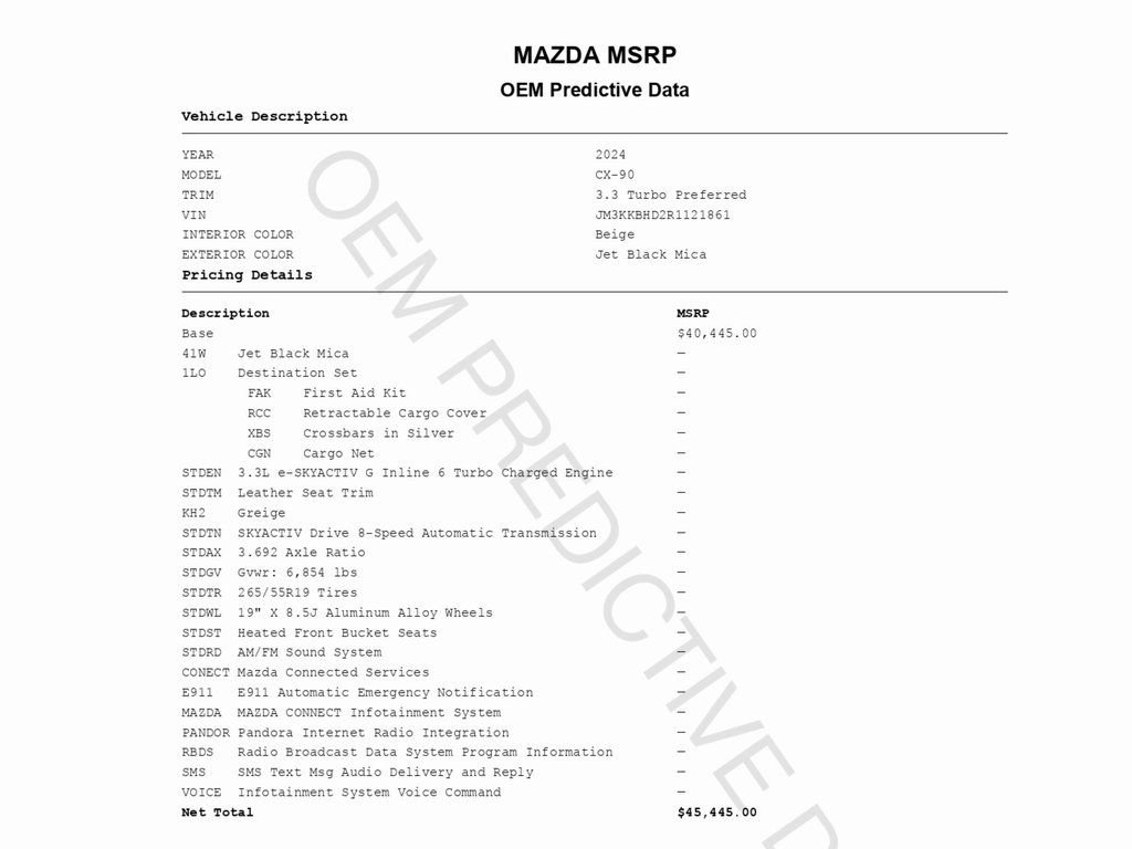 Used 2024 MAZDA CX-90 3.3 Turbo w/ Preferred Package image 2