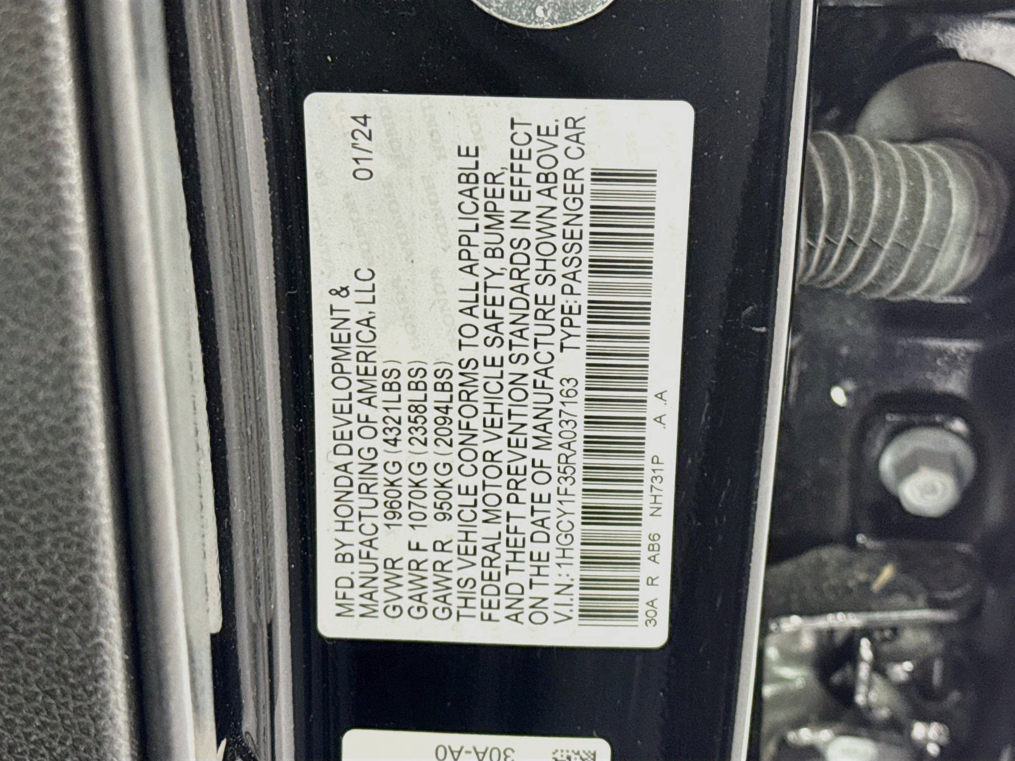 Certified 2024 Honda Accord EX image 31