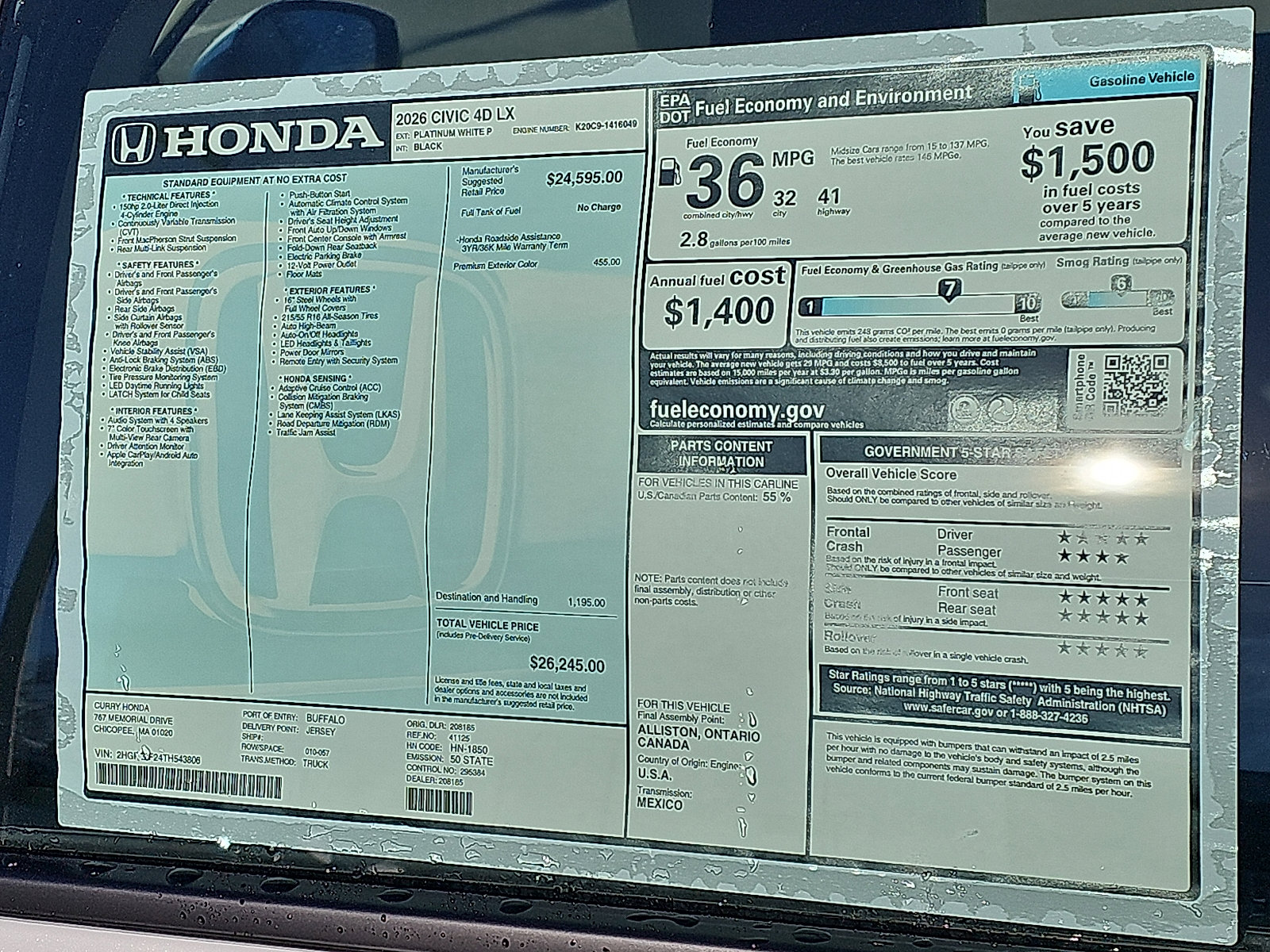 New 2026 Honda Civic LX image 11