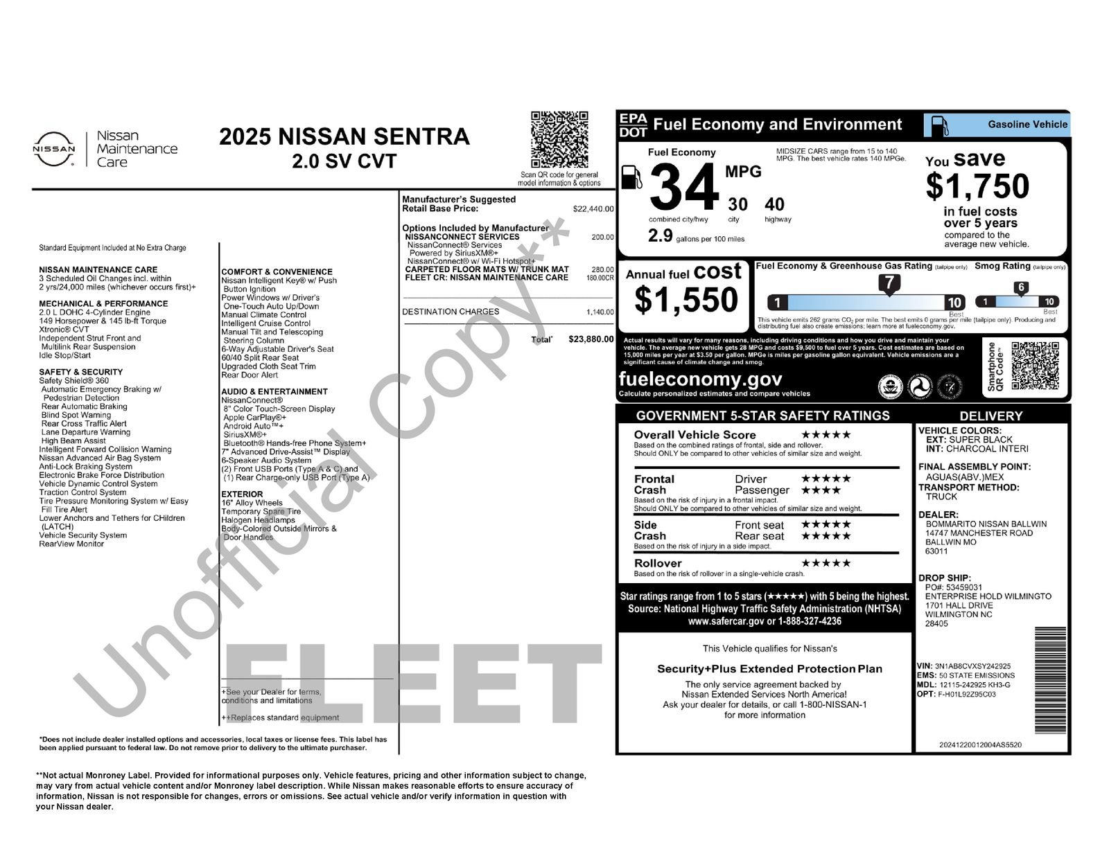 Used 2025 Nissan Sentra SV FWD image 7