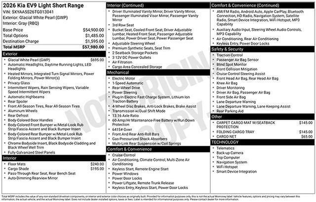 New 2026 Kia EV9 Light image 14