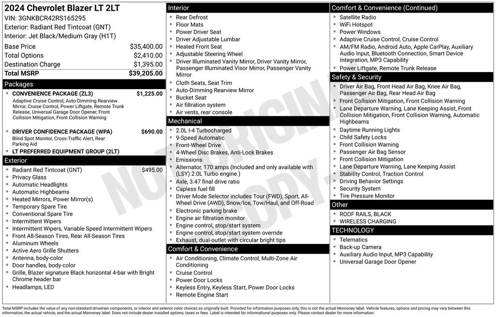 Used 2024 Chevrolet Blazer LT w/ Convenience Package image 16