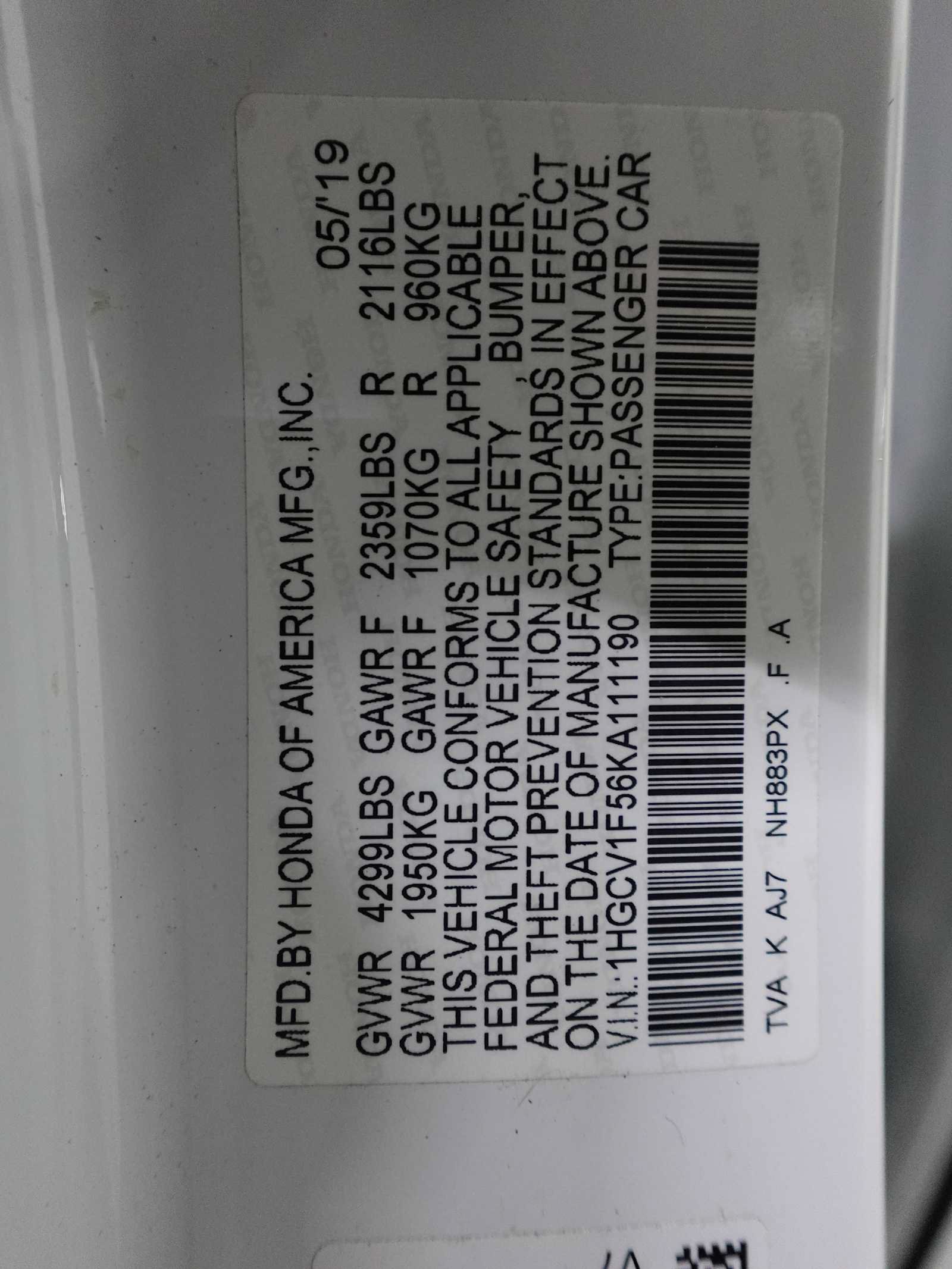 Certified 2019 Honda Accord EX-L image 30