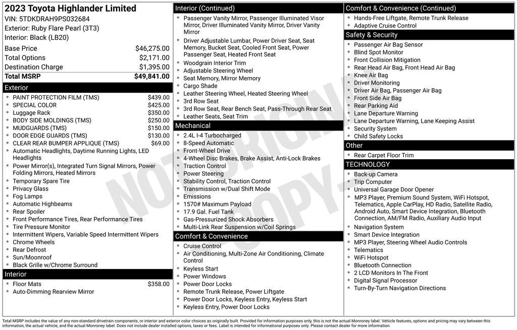 Used 2023 Toyota Highlander Limited FWD image 50