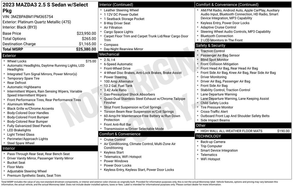 Certified 2023 MAZDA MAZDA3 s FWD image 10