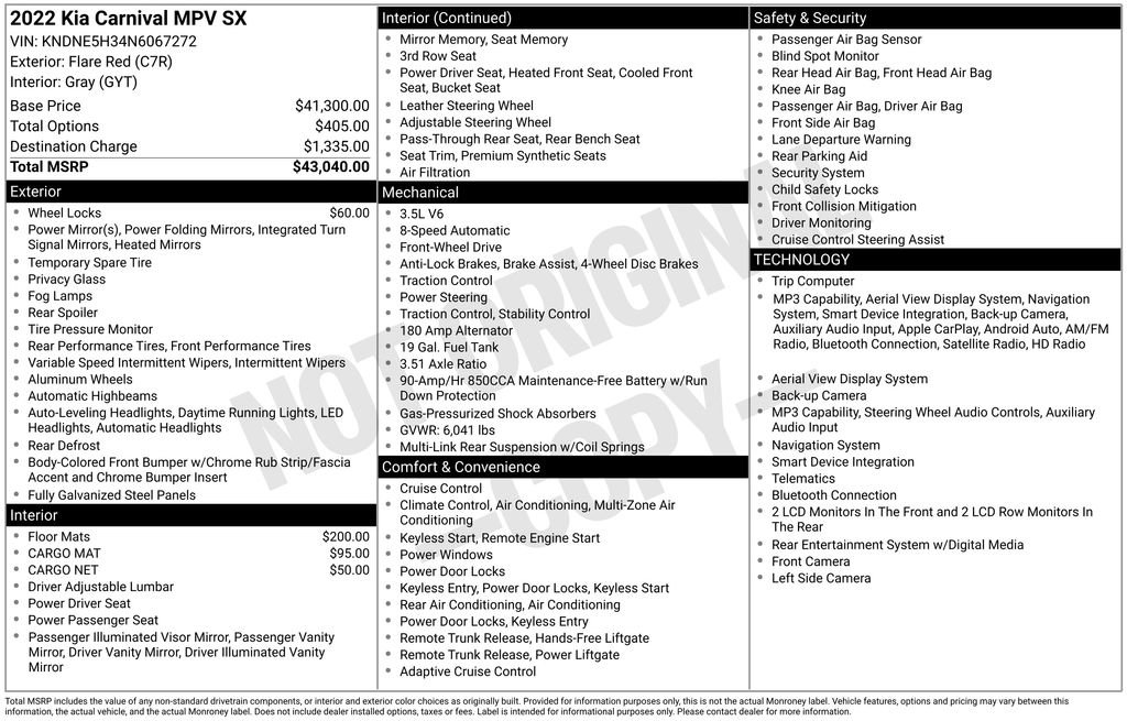 Used 2022 Kia Carnival SX FWD image 28
