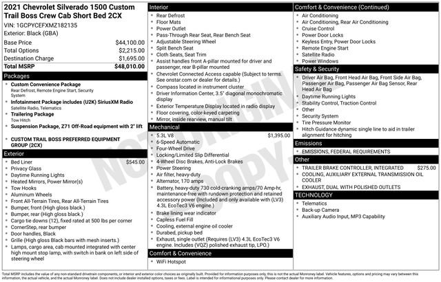 Used 2021 Chevrolet Silverado 1500 Custom Trail Boss image 27