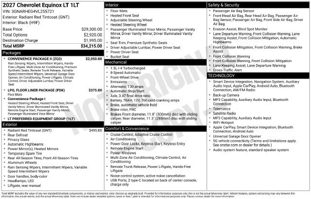 New 2027 Chevrolet Equinox LT w/ Convenience Package II FWD image 26