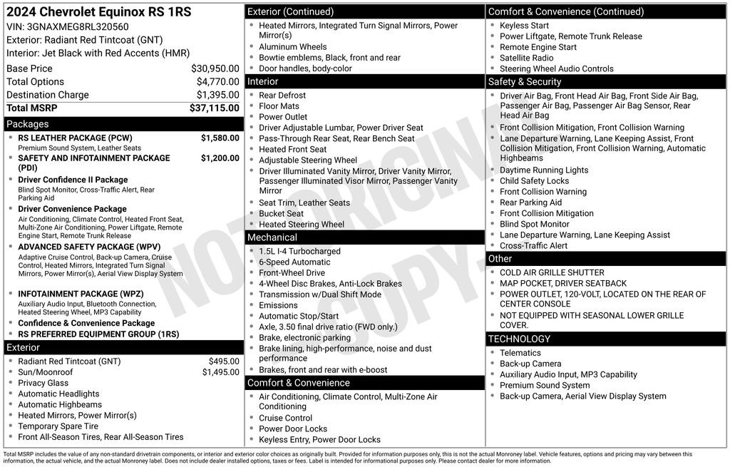 Certified 2024 Chevrolet Equinox RS w/ RS Leather Package FWD image 13